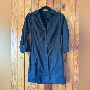 Express Black Button-Front Shirt Dress